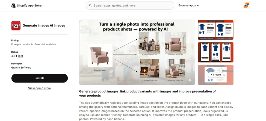 Screenshot of VSlide Variant Images Gallery App