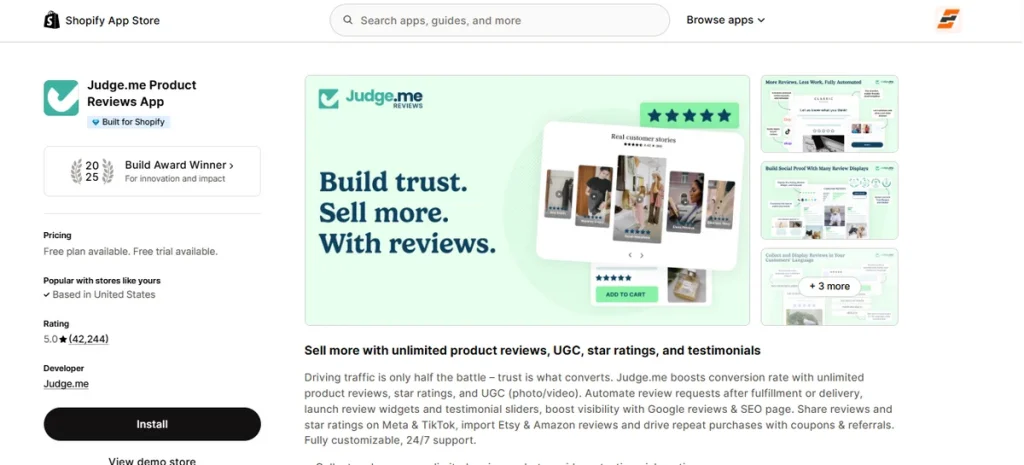 Screenshot of Judge me