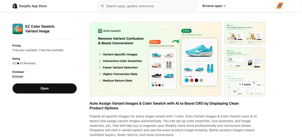 Screenshot of Echo Swatch