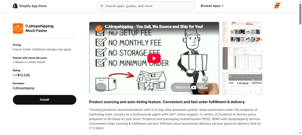 Screenshot of CJdropshipping