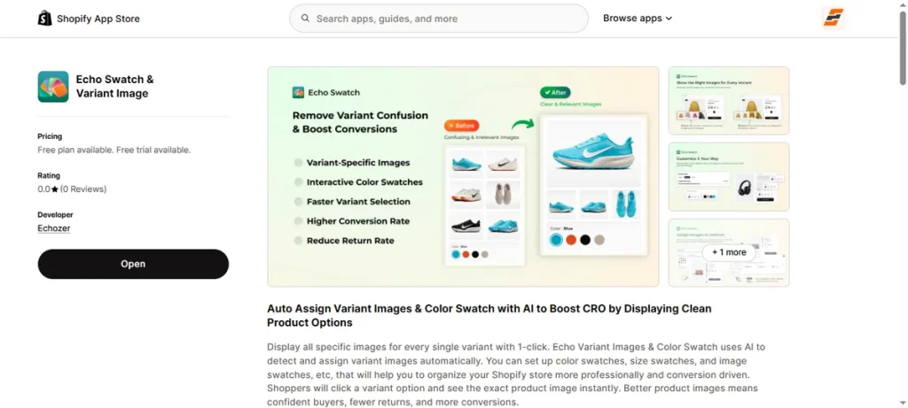 Screenshot of Echo Swatch