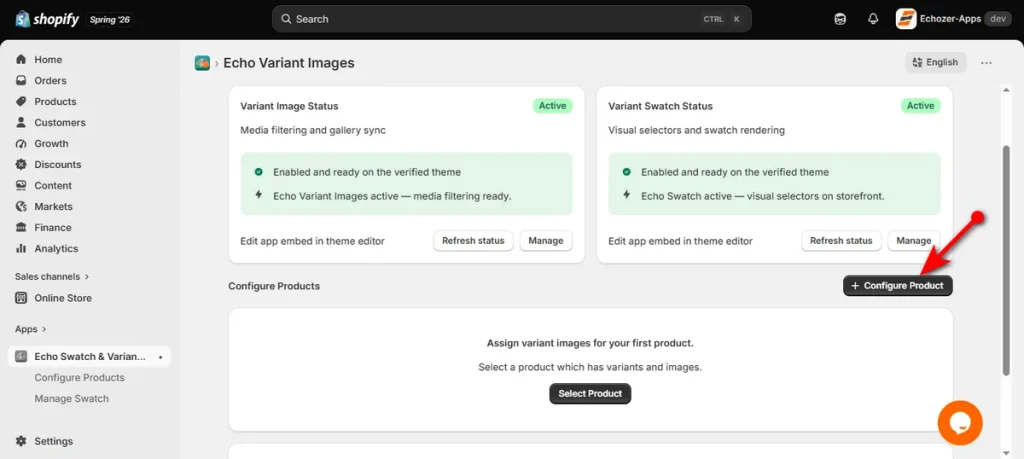 Click Plus Configure Product Button