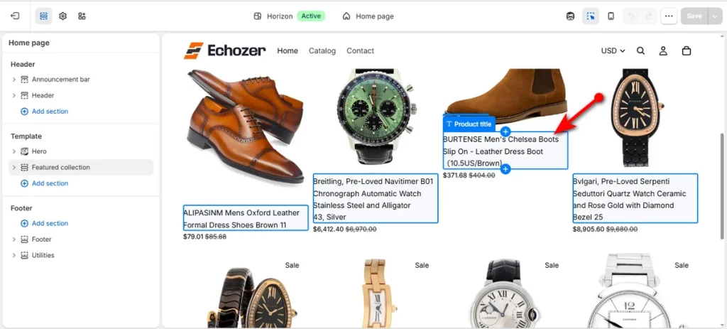 Select a Variant Image Product and Click on It