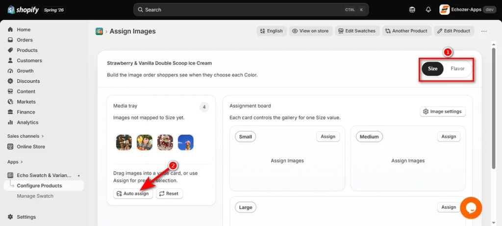 Select Variant Group and Click Auto Assign Button