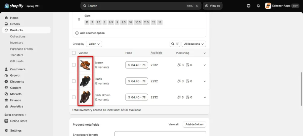 Set the Image for the Primary Variant Option