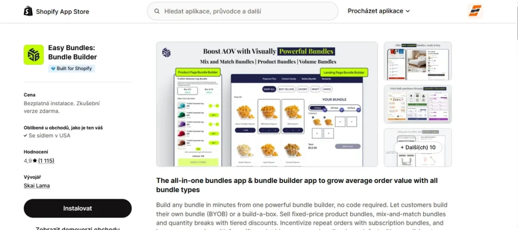 Screenshot of Easy Bundles Bundle Builder