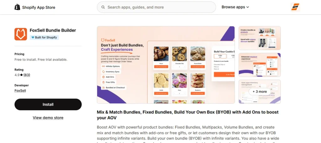 Screenshot of FoxSell Bundle Builder