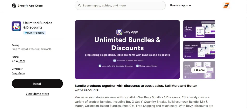 Screenshot of Unlimited Bundles and Discounts