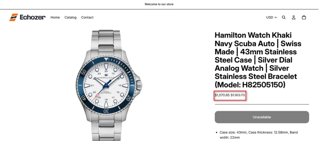 Screenshot of Compare at Price Discount