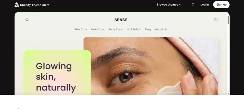 Screenshot of Sense Shopify Theme