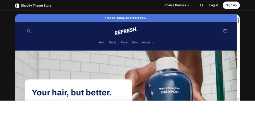 Screenshot of Refresh Shopify Theme