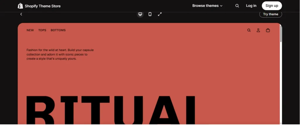 Screenshot Ritual Shopify Theme