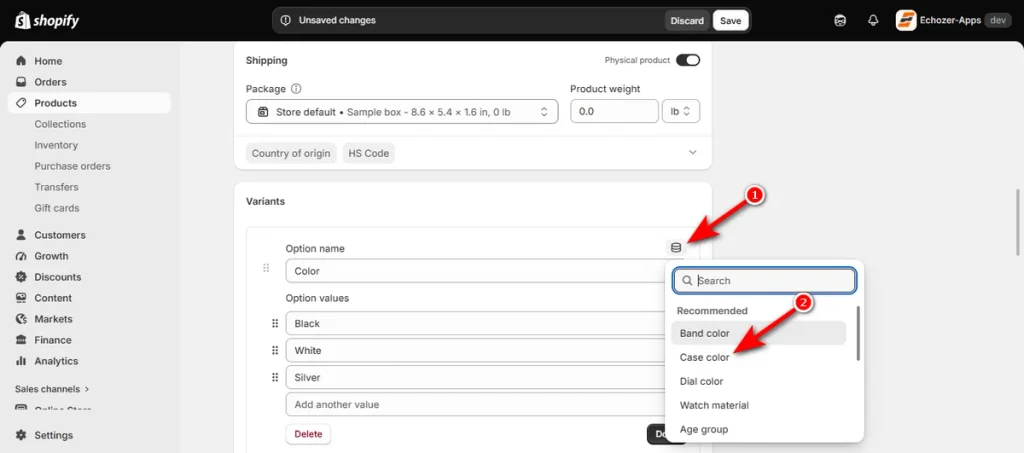 Connect Category Metafields